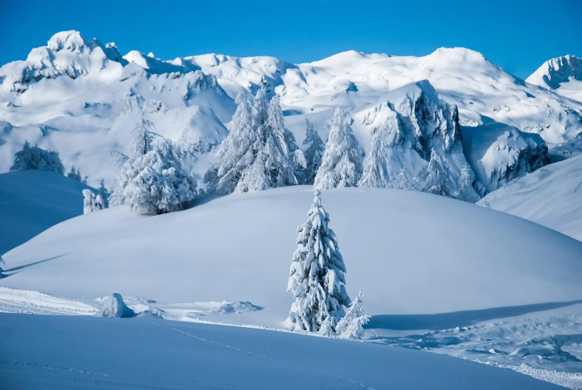 Raquetas de nieve en el Valle de Aosta. Alpes italianos